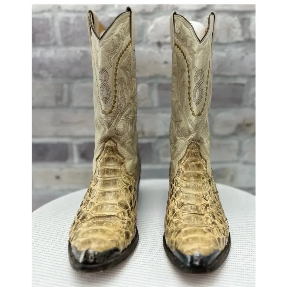 Vintage Afrikan Exotic Snakeskin Cowboy Boots Western Men’s MX 27.5 US 9